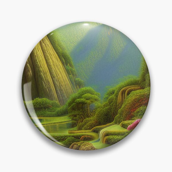 Item preview, Digital Painting Of a Lush Wet Natural Jungle, River And Mountains designed and sold by NatureFood.