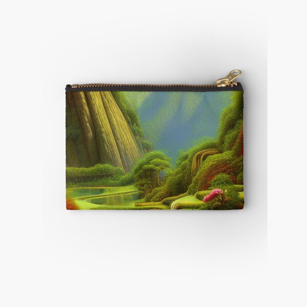 Item preview, Digital Painting Of a Lush Wet Natural Jungle, River And Mountains designed and sold by NatureFood.