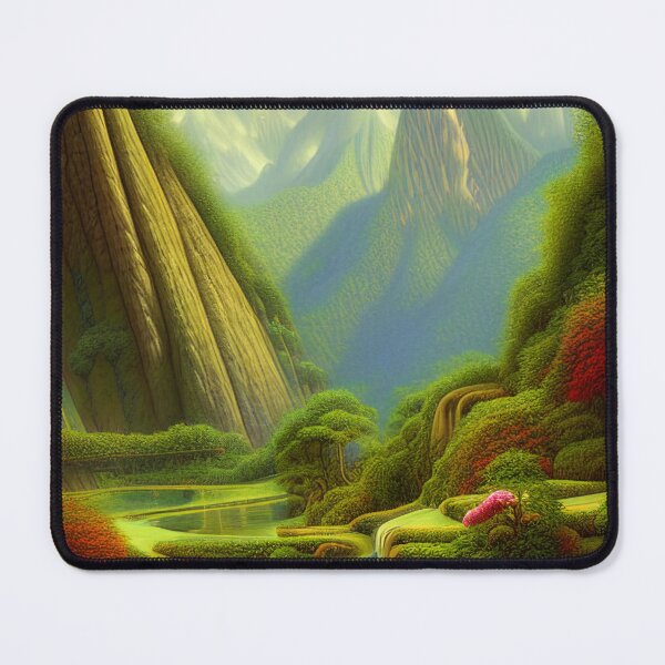 Item preview, Digital Painting Of a Lush Wet Natural Jungle, River And Mountains designed and sold by NatureFood.