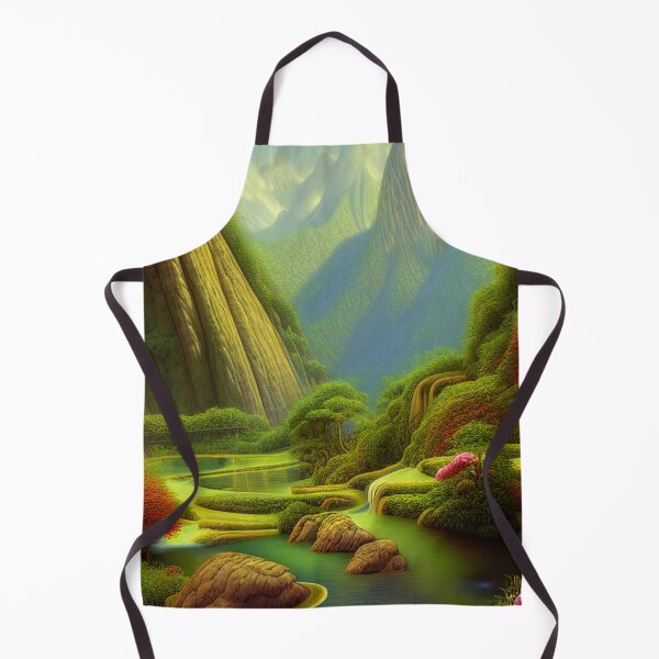Item preview, Digital Painting Of a Lush Wet Natural Jungle, River And Mountains designed and sold by NatureFood.
