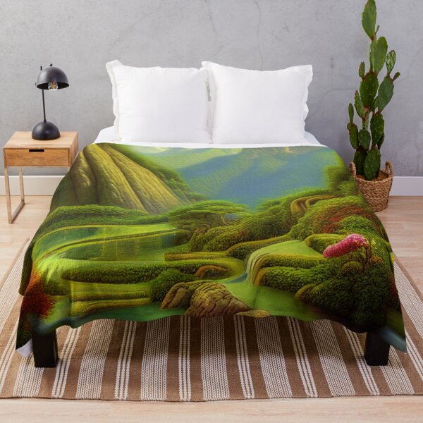 Item preview, Digital Painting Of a Lush Wet Natural Jungle, River And Mountains designed and sold by NatureFood.