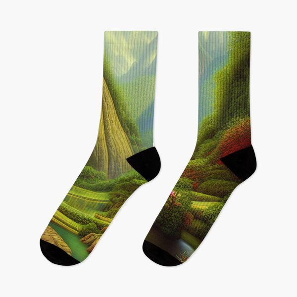 Item preview, Digital Painting Of a Lush Wet Natural Jungle, River And Mountains designed and sold by NatureFood.