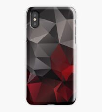 Abstract background of triangles polygon wallpaper in black red colors iPhone Case