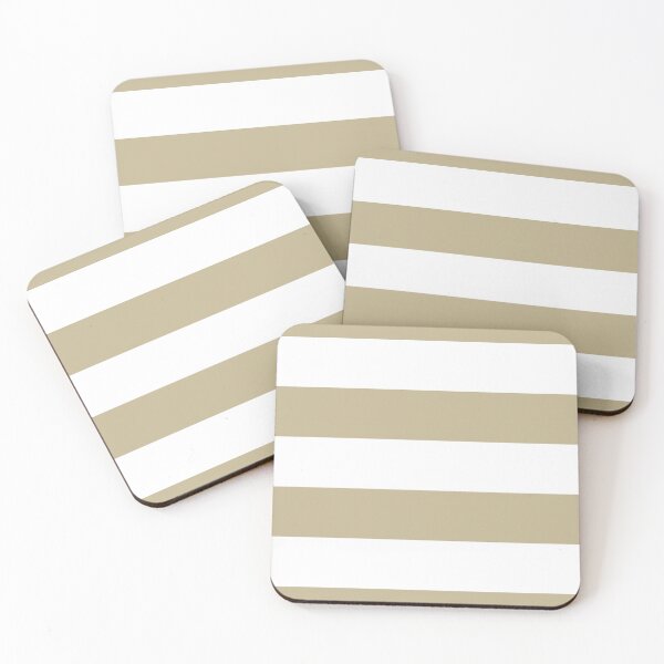 Item preview, Warm Beige White Minimal Horizontal Stripe Pattern Pairs Dulux 2023 COTY Wild Wonder designed and sold by ColorOfTheYears.