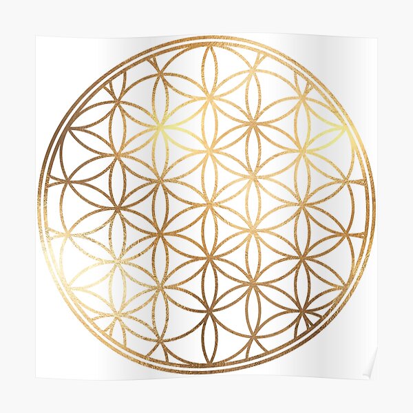 Flower of Life, Faux Gold Foil Poster
