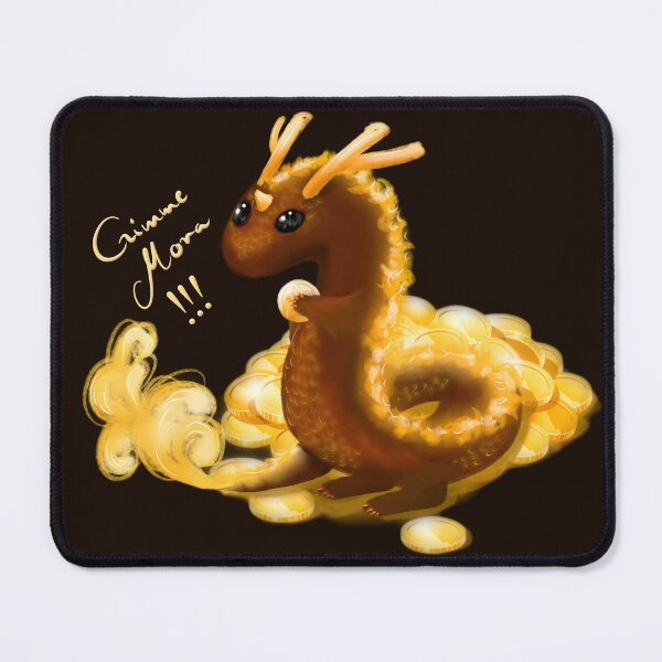 Item preview, Zhongli Chibi Dragon - Genshin Impact (Dark Background with text) designed and sold by Katzui.