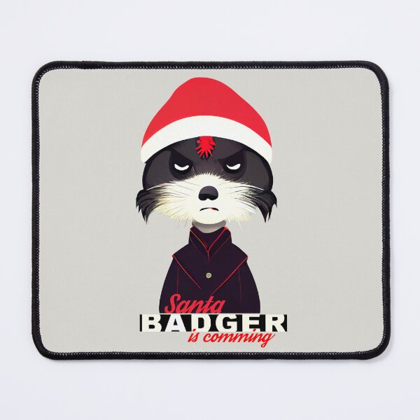 Item preview, A Christmas badass badger in a Santa Claus hat designed and sold by KOTOdesign.