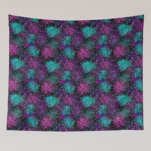 Item preview, Galaxy Repeating Pattern Teal, Black, Pink, Purple designed and sold by cashewdays.