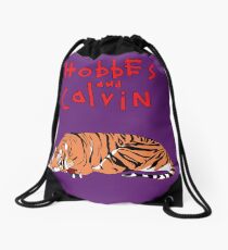 Hobbes and Calvin logo Drawstring Bag