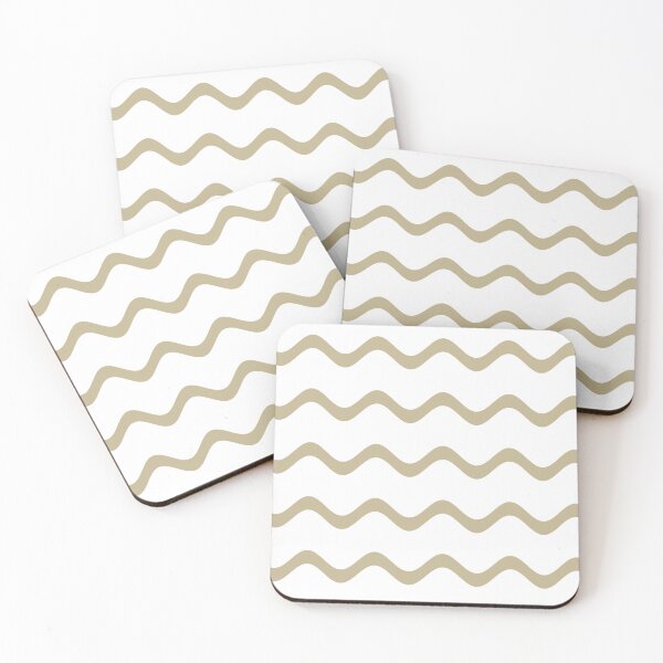 Item preview, Warm Beige White Rippled Horizontal Stripe Pattern Pairs Dulux 2023 COTY Wild Wonder designed and sold by ColorOfTheYears.