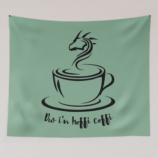 Item preview, Dw i'n hoffi coffi I like coffee line art designed and sold by Lick-Design.