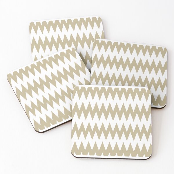 Item preview, Warm Beige White Zigzag Rippled Horizontal Stripe Pattern Pairs Dulux 2023 COTY Wild Wonder designed and sold by ColorOfTheYears.