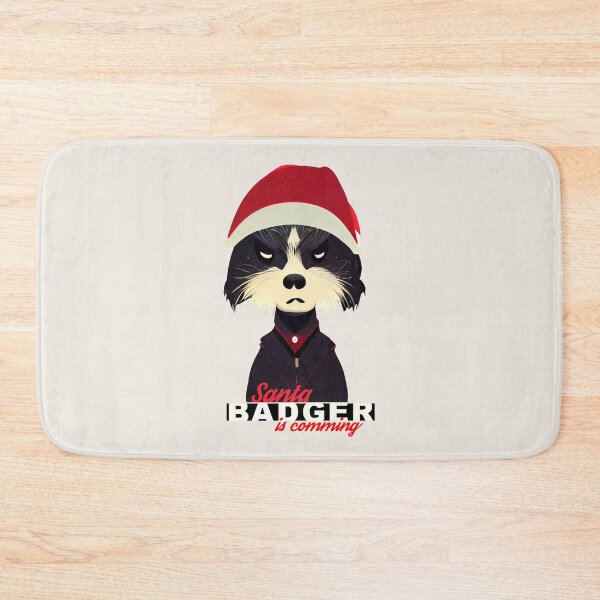 Item preview, Christmas Badass Badger In a Santa Claus Hat designed and sold by KOTOdesign.