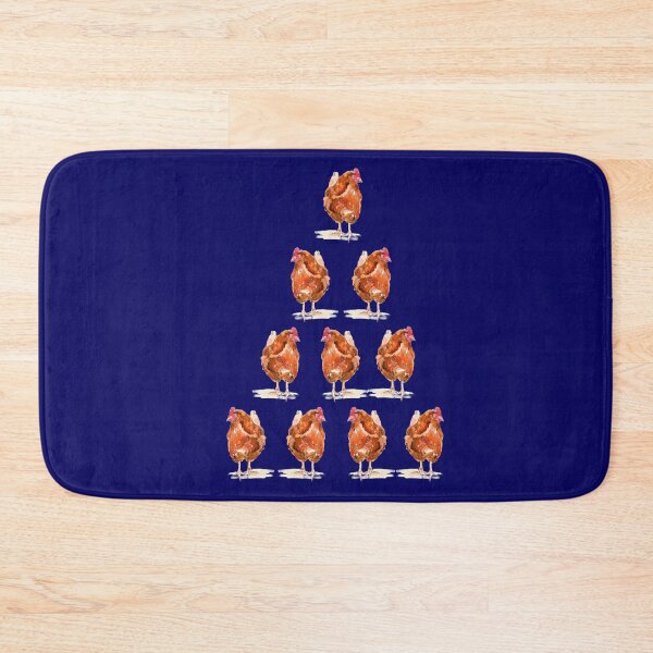 Item preview, Mountain of hens. Original Acrylic Sketch by Jane Green. Blue background designed and sold by janesg.