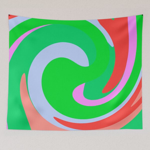 Item preview, Modern Swirl Abstract Pattern Neon Tones, Green, Blue, Pink and Red Design designed and sold by theprintedclub.