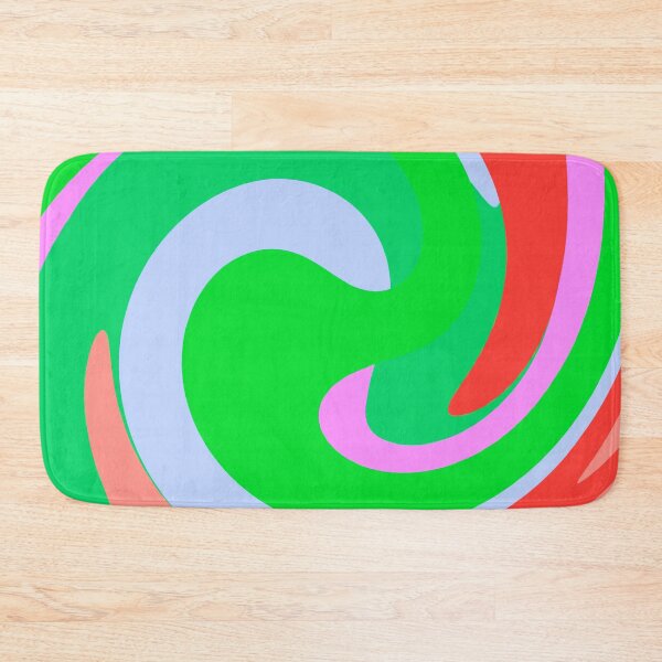 Item preview, Modern Swirl Abstract Pattern Neon Tones, Green, Blue, Pink and Red Design designed and sold by theprintedclub.