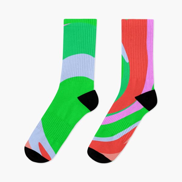 Item preview, Modern Swirl Abstract Pattern Neon Tones, Green, Blue, Pink and Red Design designed and sold by theprintedclub.