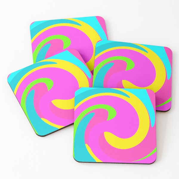 Item preview, Modern Swirl Abstract Pattern Neon Tones, Green, Blue, Pink and Yellow Design designed and sold by theprintedclub.