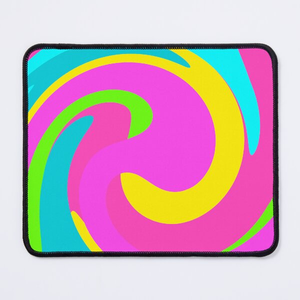 Item preview, Modern Swirl Abstract Pattern Neon Tones, Green, Blue, Pink and Yellow Design designed and sold by theprintedclub.