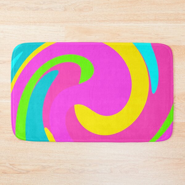 Item preview, Modern Swirl Abstract Pattern Neon Tones, Green, Blue, Pink and Yellow Design designed and sold by theprintedclub.