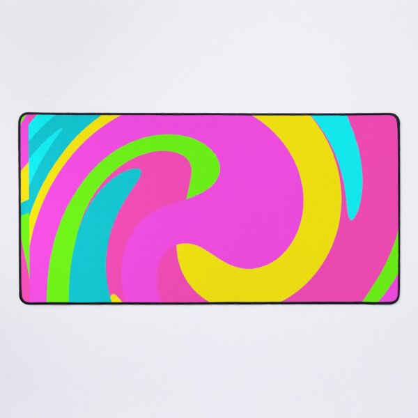 Item preview, Modern Swirl Abstract Pattern Neon Tones, Green, Blue, Pink and Yellow Design designed and sold by theprintedclub.