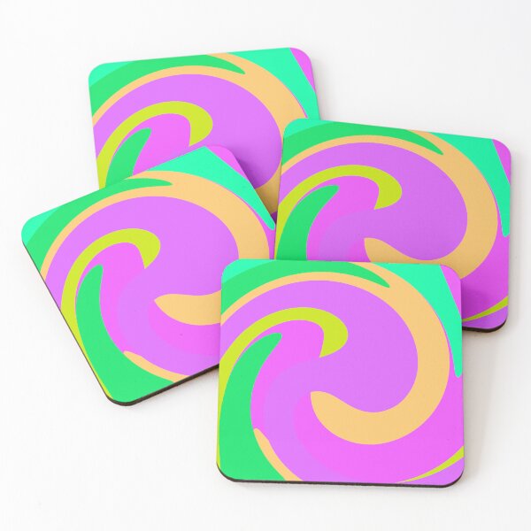 Item preview, Modern Swirl Abstract Pattern Neon Tones, Green, Purple, Orange and Lilac Design designed and sold by theprintedclub.