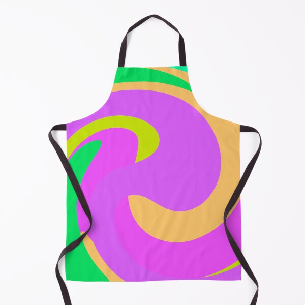 Item preview, Modern Swirl Abstract Pattern Neon Tones, Green, Purple, Orange and Lilac Design designed and sold by theprintedclub.