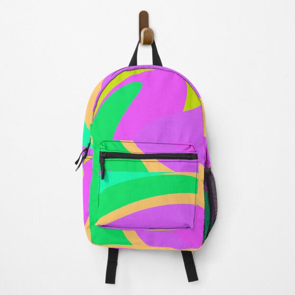 Item preview, Modern Swirl Abstract Pattern Neon Tones, Green, Purple, Orange and Lilac Design designed and sold by theprintedclub.