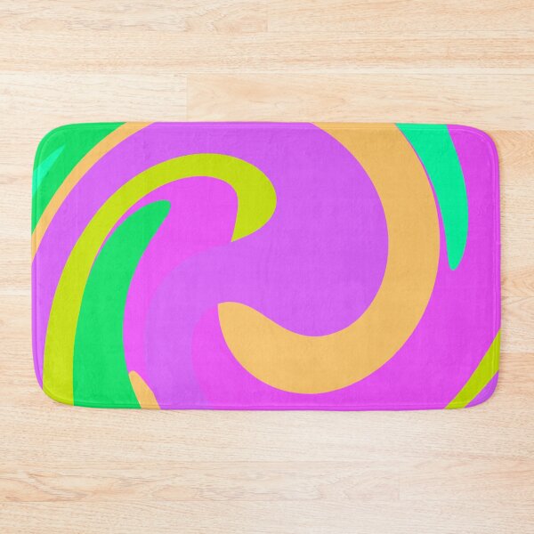 Item preview, Modern Swirl Abstract Pattern Neon Tones, Green, Purple, Orange and Lilac Design designed and sold by theprintedclub.