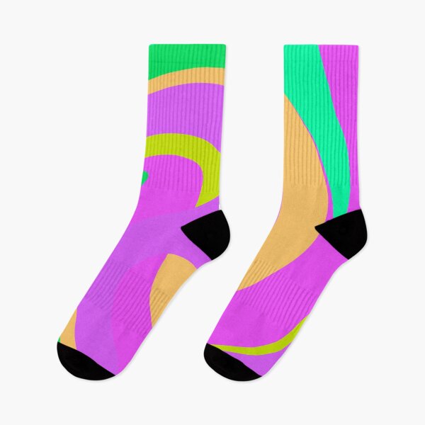 Item preview, Modern Swirl Abstract Pattern Neon Tones, Green, Purple, Orange and Lilac Design designed and sold by theprintedclub.