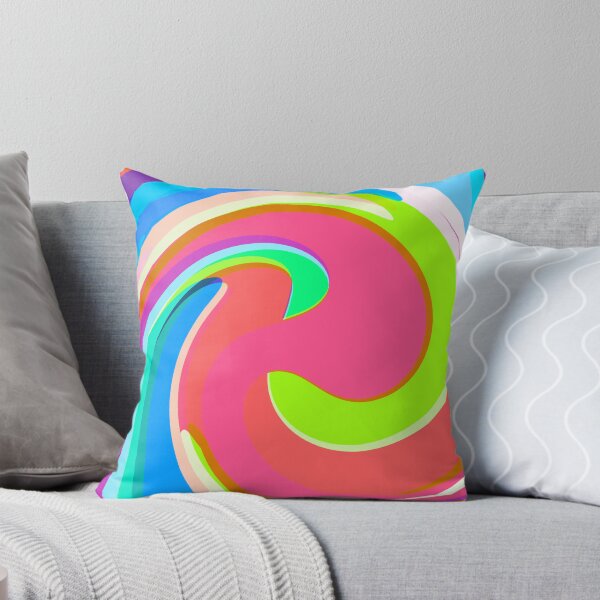 Item preview, Modern Swirl Abstract Pattern Neon Tones,Multicolor, Green, Blue, Pink and Red Designs designed and sold by theprintedclub.