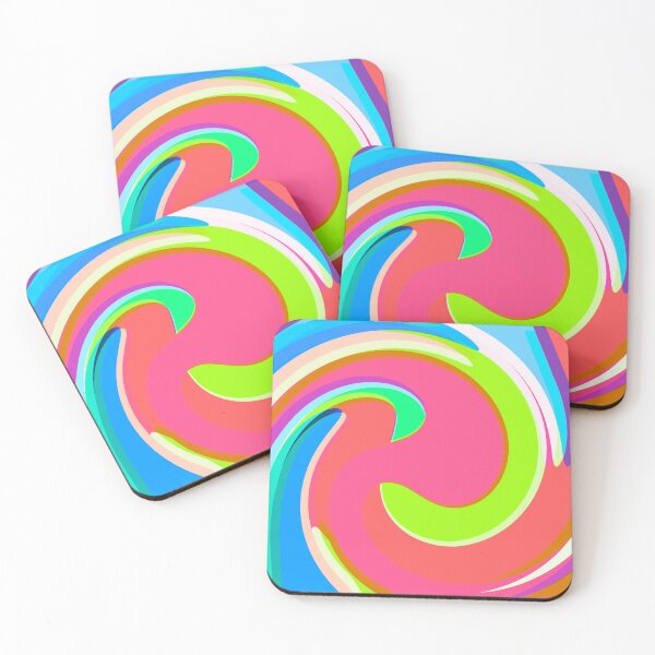Item preview, Modern Swirl Abstract Pattern Neon Tones,Multicolor, Green, Blue, Pink and Red Designs designed and sold by theprintedclub.
