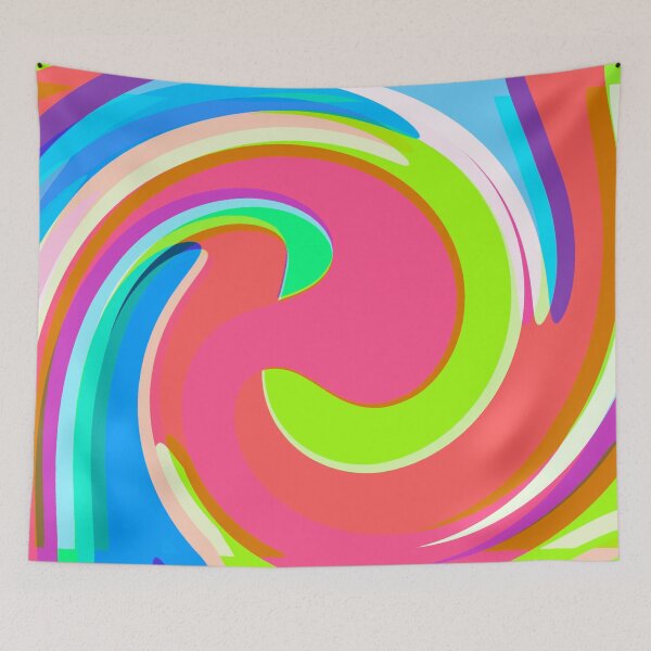 Item preview, Modern Swirl Abstract Pattern Neon Tones,Multicolor, Green, Blue, Pink and Red Designs designed and sold by theprintedclub.