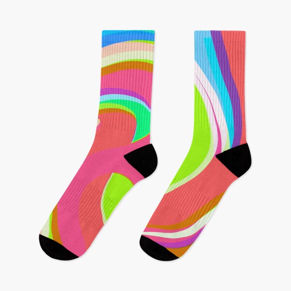 Item preview, Modern Swirl Abstract Pattern Neon Tones,Multicolor, Green, Blue, Pink and Red Designs designed and sold by theprintedclub.
