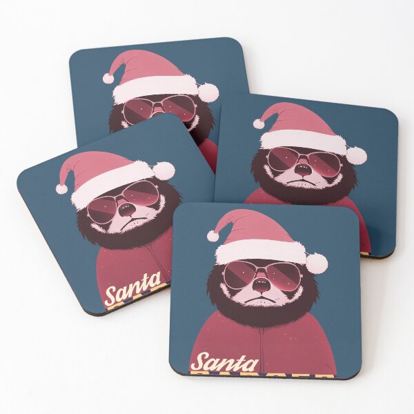 Item preview, Christmas Badass Badger In a Santa Claus Hat designed and sold by KOTOdesign.
