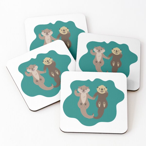 Item preview, Cute otters holding hands designed and sold by ALAEEDDINEBHM.