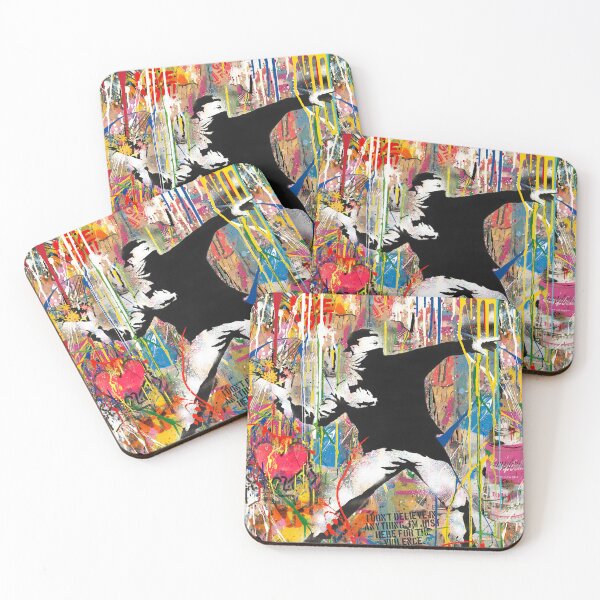 Item preview, Flower Thrower Pop Street Art Colorful designed and sold by WE-ARE-BANKSY.