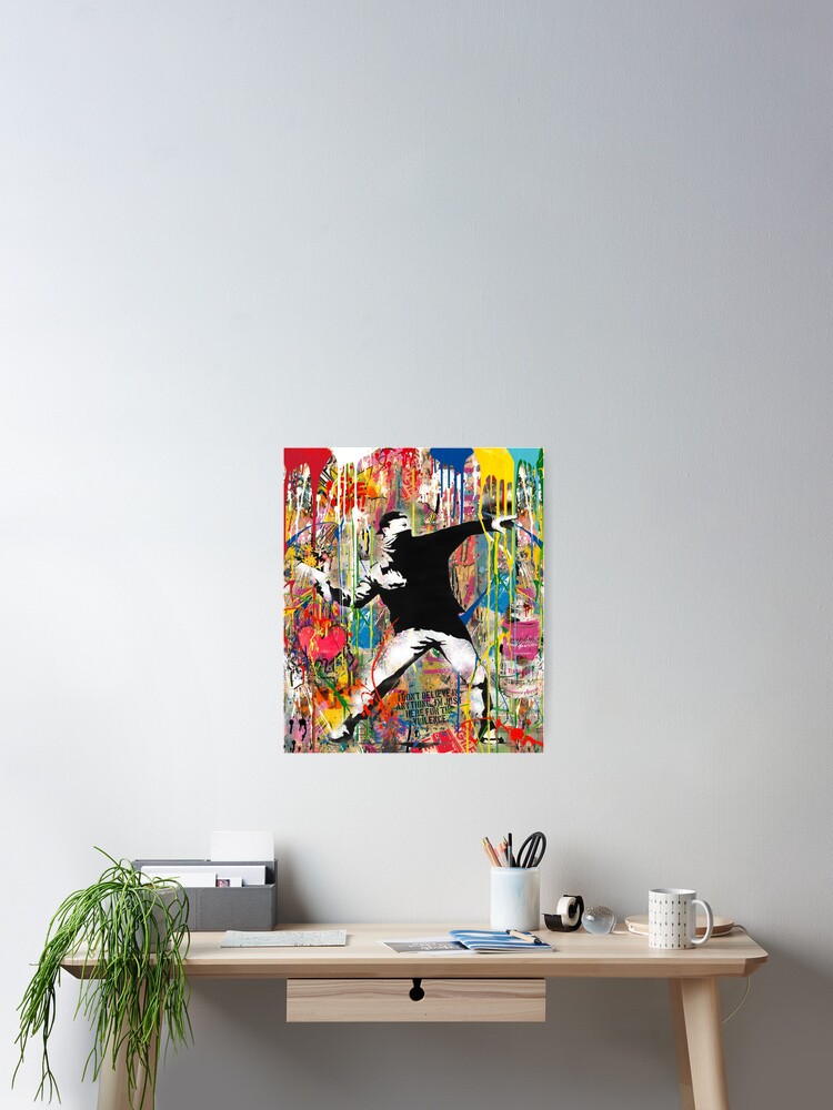 Flower Thrower Pop Street Art Colorful