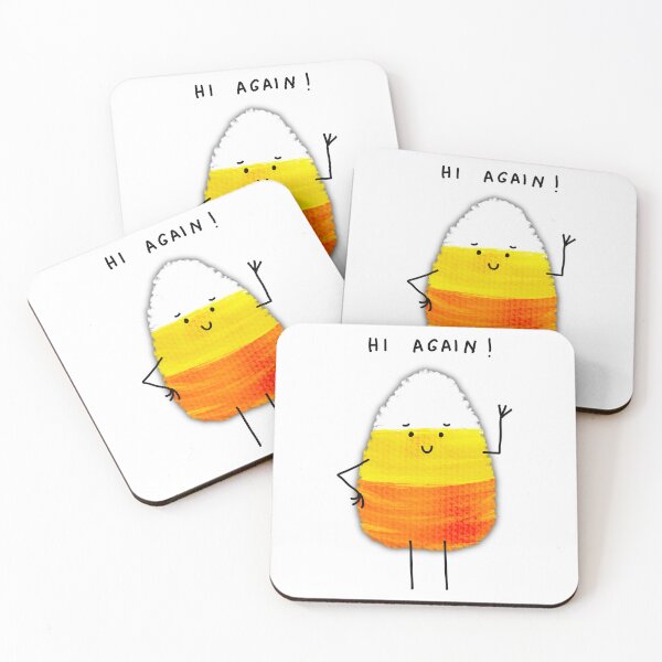 Item preview, Hi Again Candy Corn - Fun and fresh digitally illustrated graphic design - Hand-drawn art perfect for stickers and mugs, legging, notebooks, t-shirts, greeting cards, socks, hoodies, pillows and more designed and sold by cherdoodles.