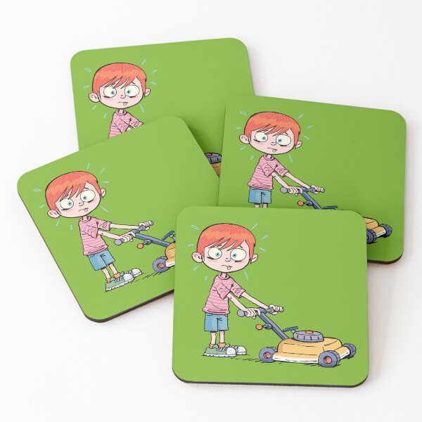 Item preview, boy is tired because he cut the grass designed and sold by duxpavlic.