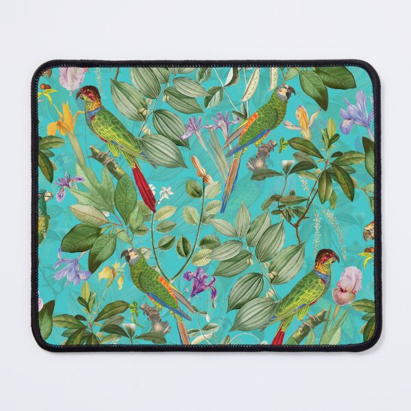 Item preview,  Tropical Birds And Flower Jungle Botanical Garden- Vintage Pattern  - blue Nightgarden designed and sold by UtArt.