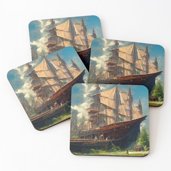Item preview, Giant Caravel Ship on Land in a Forest Clearing designed and sold by Styxiann.