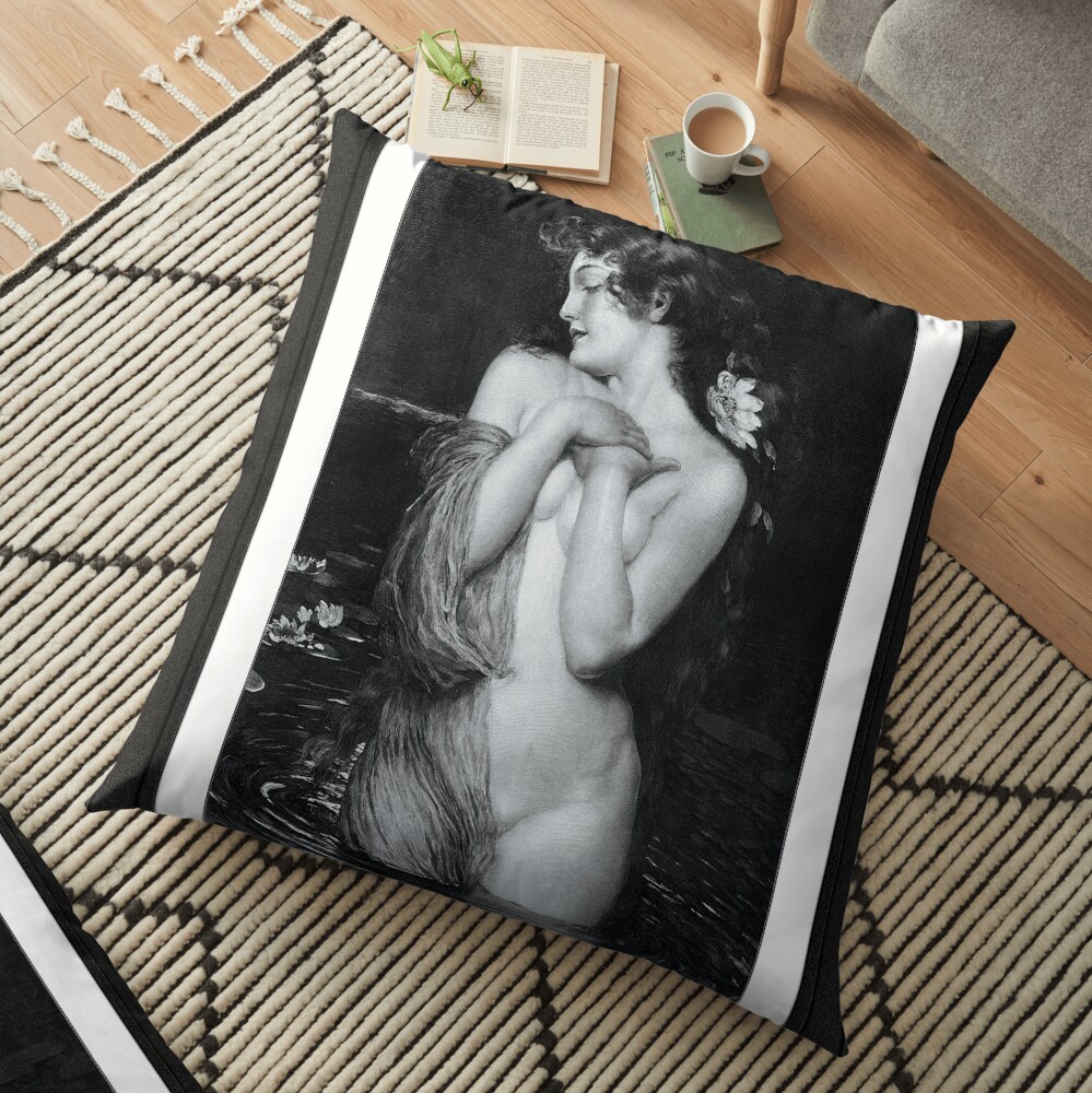 Seerose (Water Lily) by Leopold Schmutzler - Beauty In A Pond Of Flowers 3 Seerose (Water Lily) by Leopold Schmutzler Remastered Xzendor7 Classical Art Old Masters Reproductions Floor Pillow