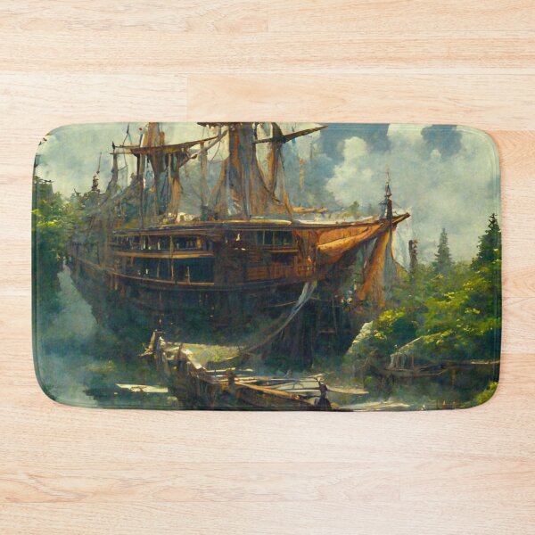Item preview, Giant Ship Navigating a Small Forest River designed and sold by Styxiann.