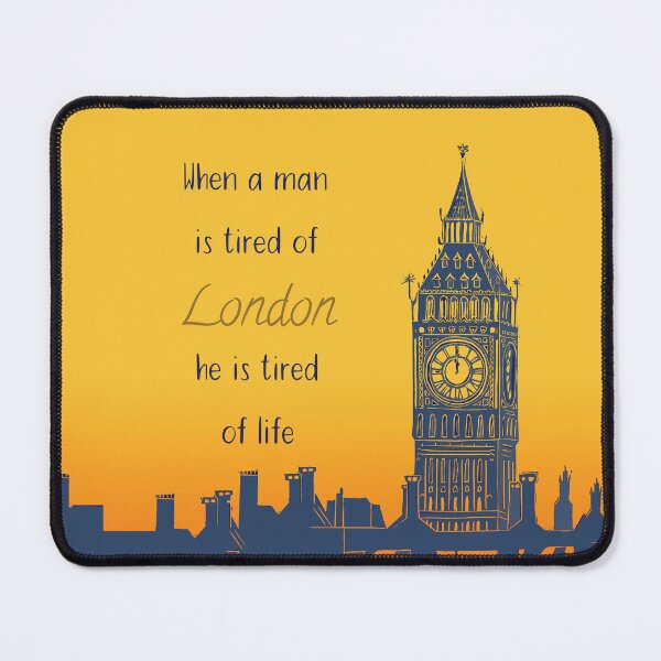 Item preview, When a man is tired of London, he is tired of life Quote Big Ben Linocut designed and sold by Maddy Bennett.