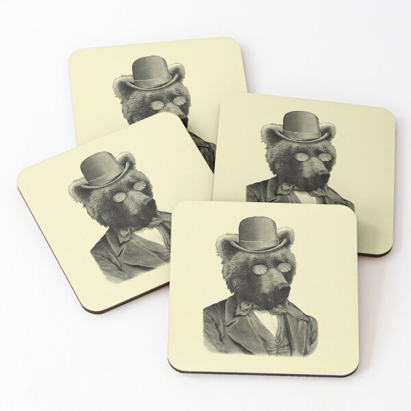 Item preview, Funny bear portrait (cream) designed and sold by Madame Memento.