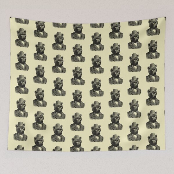 Item preview, Funny bear portrait (cream) designed and sold by Madame Memento.