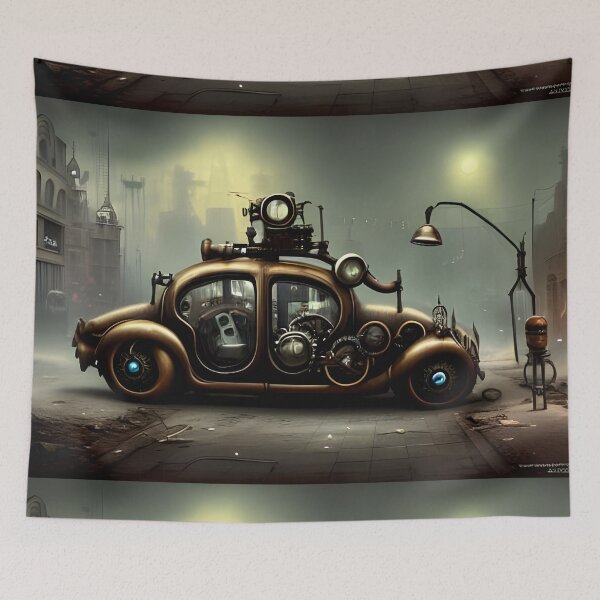 Item preview, Car in Post-apocalyptic foggy night  designed and sold by REALDesign-Shop.