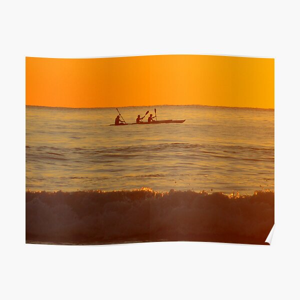 Kayaking at Sunrise Poster