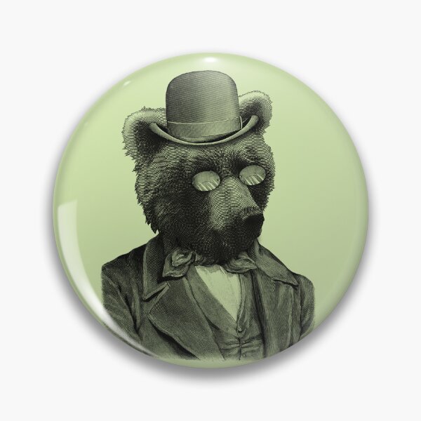 Item preview, Funny bear portrait (green) designed and sold by Madame Memento.